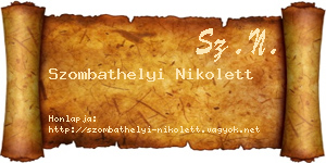 Szombathelyi Nikolett névjegykártya